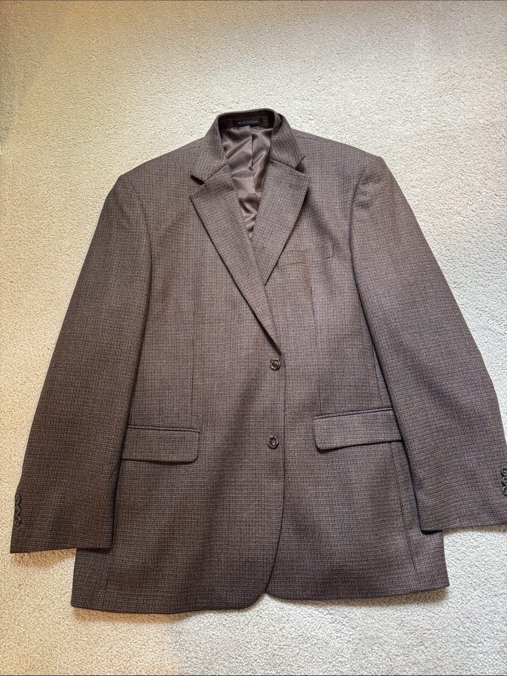 Classic Brown Men's Blazer - Tailored Two-Button - 46L